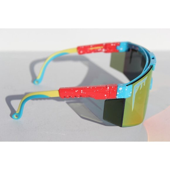PIT VIPER The TP Roll 2000s Sunglasses Red Blue/Orange Shield NEW - Picture 2 of 10